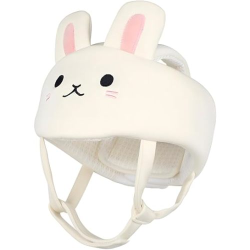 Baby Helmet for Crawling Walking – Soft and Lightweight Baby Head Protector with Adjustable Straps, 360° Protection for Toddlers, Cute Bunny Ears Design, Perfect Baby Fall Back Head Protector