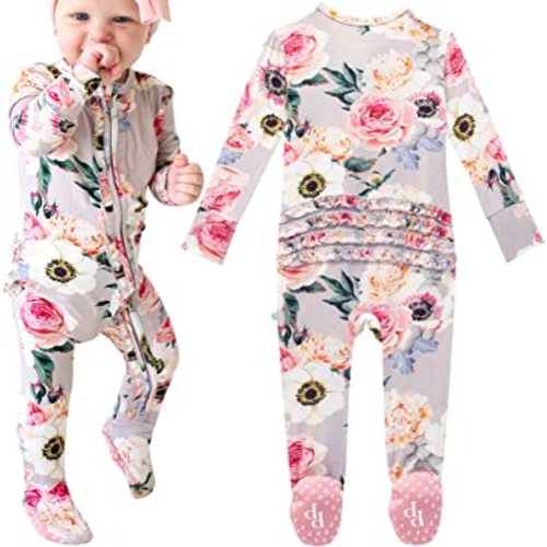 Posh Peanut Baby Girl Pajamas Clothes, Soft Päpook Bamboo Sleepers, Newborn Infant & Toddler Footed Pjs, Zipper Kids Outfits…