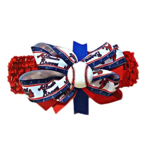 Braves Baby Girl Boutique Bow Crocheted Headband