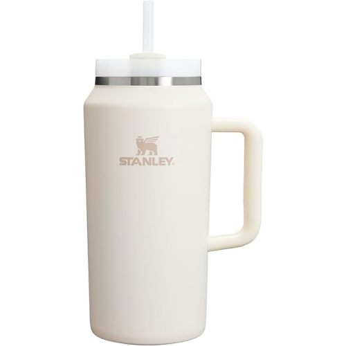 Stanley Quencher H2.0 Tumbler with Handle & Straw 64 oz | Flowstate 3-Position Lid | Large Capacity for Travel & Sports | Insulated Stainless Steel Cup | BPA-Free | Cream 2.0