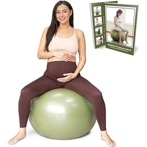 BABYGO® Birthing Ball for Pregnancy & Labor + Our Award Winning Book - Exercise, Birth & Recovery Plan, 5X Stronger Than a Yoga Ball with Eco Friendly Material