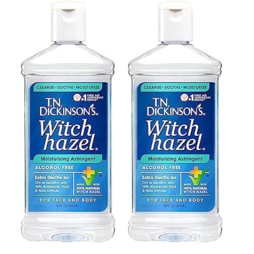 T.N. Dickinson's Witch Hazel Alcohol-Free Moisturizing Astringent, Made with 100% Natural Witch Hazel 16 oz (Pack of 2)