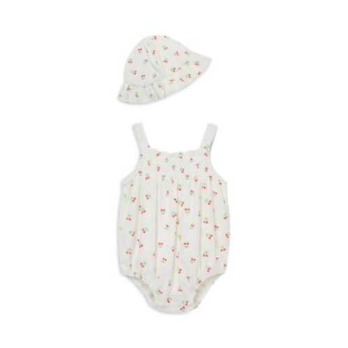 Girls' Cherries Terry Bubble Romper & Hat Set