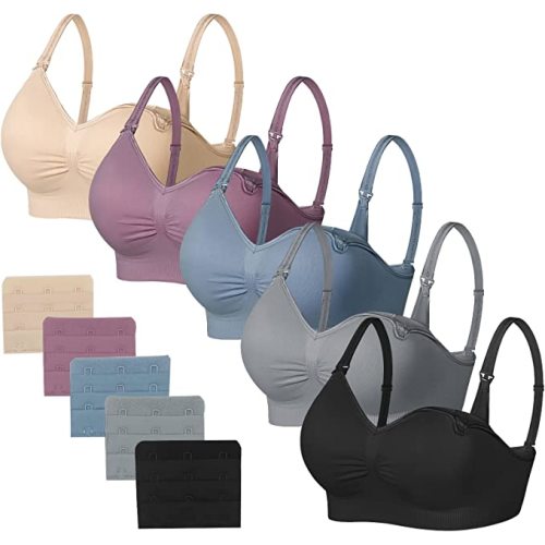 JAMRID Sleeping Nursing Bras for Breastfeeding Maternity Bras for Pregnancy Seamless Bralette Underwear with Extra Extenders at Amazon Women’s Clothing store