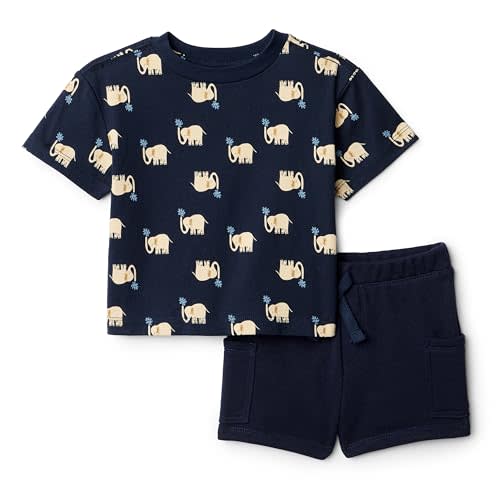 Amazon Essentials x Sofia Grainge Toddlers and Baby Boys' Regular Fit T-Shirt and Short Set
