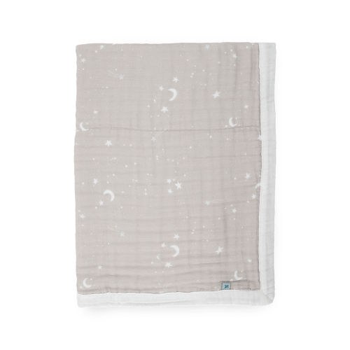 Organic Cotton Muslin Baby Quilt - Moon Dust