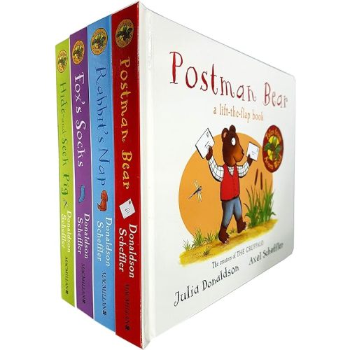 Julia Donaldson Tales From Acorn Wood Series Collection 4 Books Set - (Fox's Socks, Hide-And-Seek Pig, Rabbit's Nap, Postman Bear) Board book