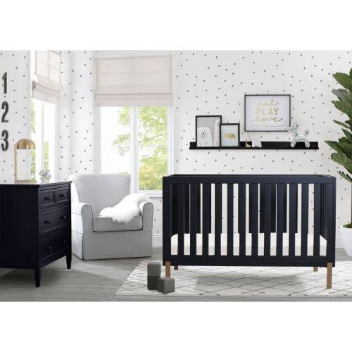 Delta Children Hendrix 4-in-1 Convertible Crib - Midnight Gray/ Bronze