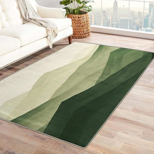 Mountain Rug 5x6 ft, Abstract Area Rug, Sage Green Rugs for Living Room Bedroom, Mountain Carpet, Kids Room Decor for Boys Girls, Washable Non Slip Soft Low Pile Indoor Area Rugs