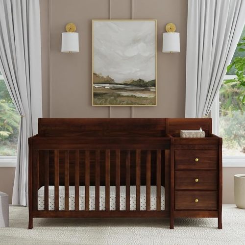 DaVinci Kalani 4-in-1 Convertible Baby Crib & Changing Table Combo - GREENGUARD Gold Certified - Toddler Bed, Daybed, Full-Size Bed Conversion - 4 Adjustable Mattress Heights - White