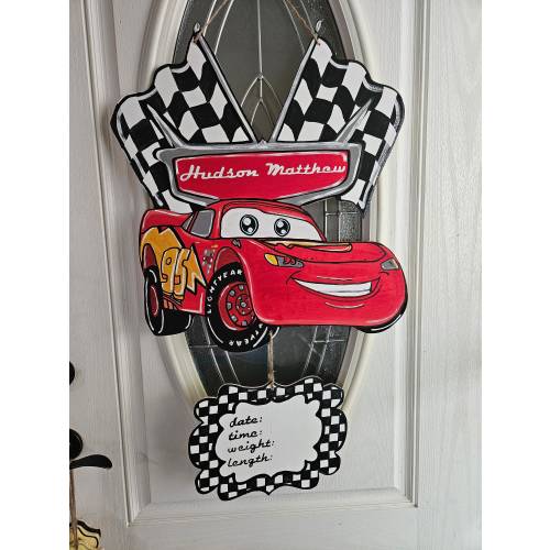 Custom Baby Announcement Door Hanger, Hospital Door Hanger, Baby Boy Door Hanger