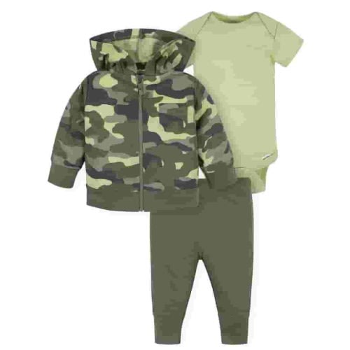 Gerber Baby Boy Jacket, Bodysuit, & Pant Set, 3-Piece (Newborn-3/6M)