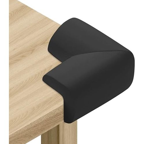 8 Pack Soft Sponge Table Corners, Corner Protector Baby, Baby Proofing Corner Guards, Pre-Taped Furniture Corner Protectors, Child Safety Furniture Bumper, Corner Protectors for furniturey, Black