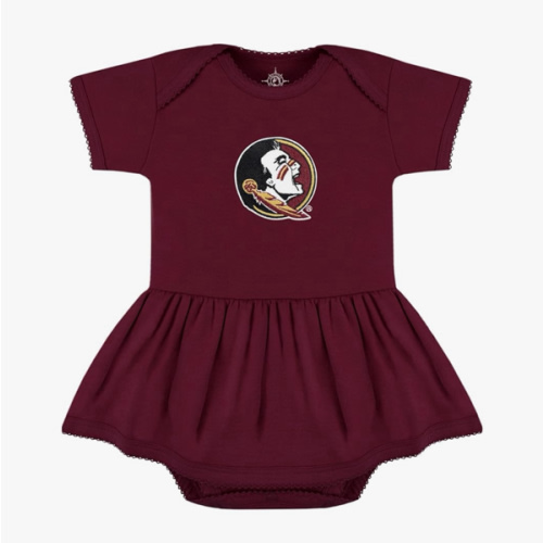 Creative Knitwear College Baby Picot Bodysuit Dress - Team Logo, Multiple Colors, for Baby Girls (0-24 Months)