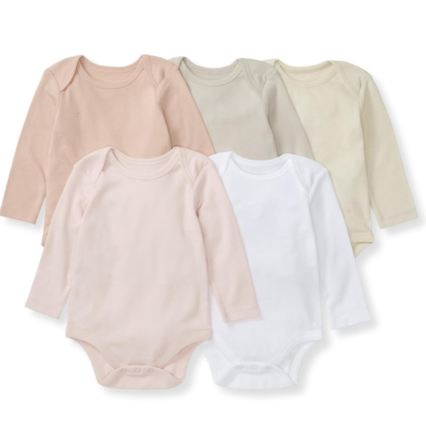 Burt's Bees Baby Unisex Bodysuits, Short Sleeve Organic Sleepwear, 5-Pack