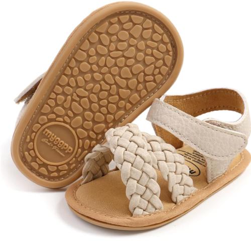 SOFMUO Baby Girls Boys Sparkly Bowknot Sandals Premium Soft Anti-Slip Rubber Sole Infant Summer Outdoor Shoes Toddler First Walkers