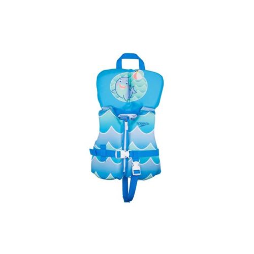 Speedo Infant Life Vest - Blue Shark: Nylon Swim Safety Jacket, Zipper & Buckle Closure