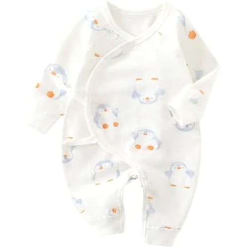 Baby Girl Boy Romper Side Snap Kimono Japanese Cotton Newborn Outfit Newborn-6M