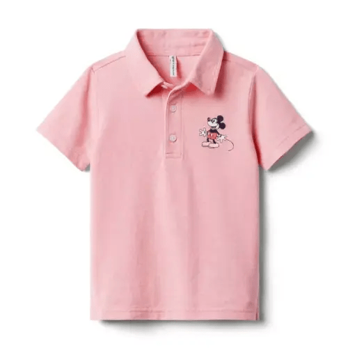 Boy Light Pink Disney Mickey Mouse Polo by Janie and Jack