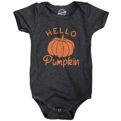 Hello Pumpkin Baby Bodysuit Funny Newborn Halloween Fall Autumn Lover Jumper - Crazy Dog Baby Bodysuit Black 12 Months