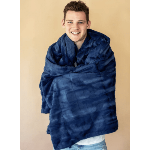 SIZE INFANT | Sorbet Navy Blanket | Minky Couture