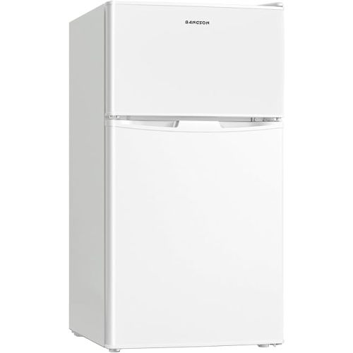 BANGSON Mini Fridge with Freezer, 2 Door Small Refrigerator with Freezer, Mini Fridge for Bedroom, 3.2 CU.FT, For Home, Office, Dorm, Garage or RV, (White)
