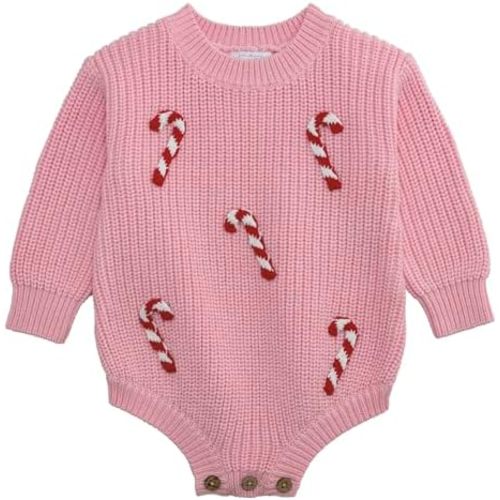 Mud Pie Girls Kids Christmas Candy Cane Sweater Bubbles