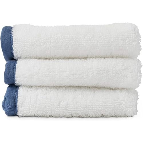 Lalo Baby Washcloths 3-Pack - 100% Organic Cotton, Soft & Absorbent, Gentle on Sensitive Skin, Machine Washable Soft Kids Washcloths - Blueberry