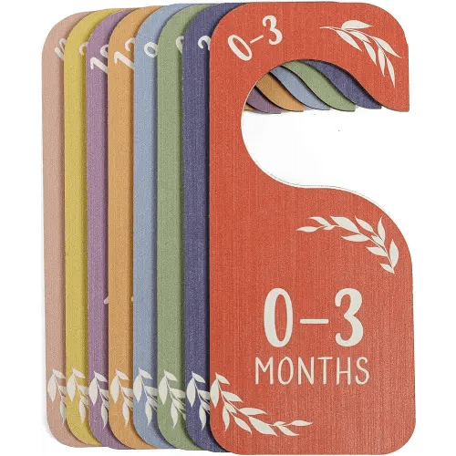 Baby Closet Dividers Clothes Organizer Baby Shower Nursery Decor Wooden Double-Sided Colorful Hanger for Newborn to 24 Months