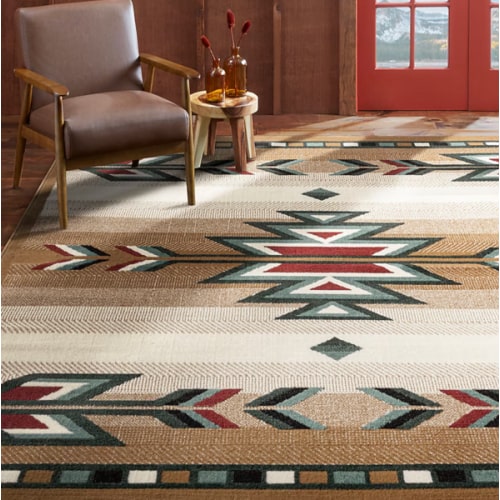 Home Dynamix Premium Sagrada 8 X 10 (ft) Beige Indoor Geometric Southwestern Area Rug 1-7053-100 at Lowes.com