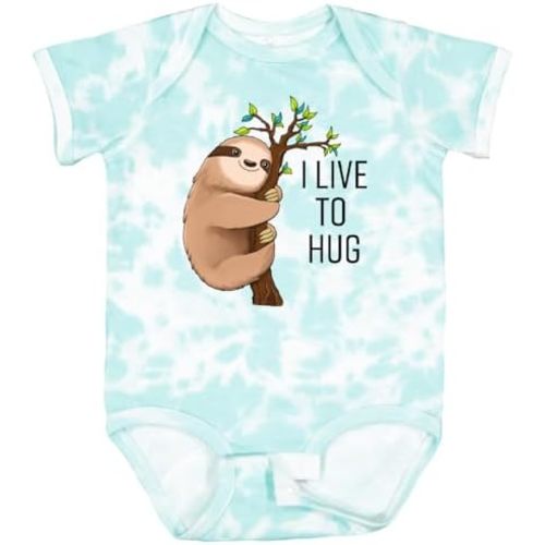 inktastic I Live To Hug- Cute Sloth on a Branch Baby Bodysuit