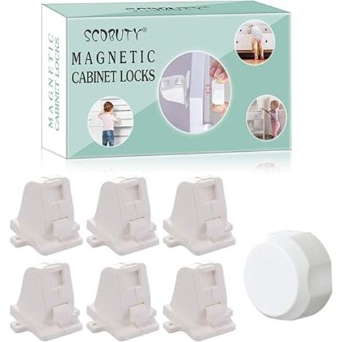 Magnetic Cabinet Locks Child Safety for Drawers and Cabinets - Kitchen Child Proof Cabinet Locks - Baby Proofing Safety