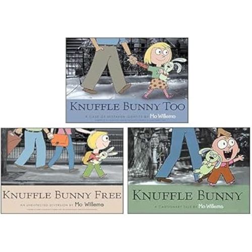 Knuffle Bunny Series 3 Books Collection Set By Mo Willems (Knuffle Bunny, Knuffle Bunny Too, Knuffle Bunny Free)