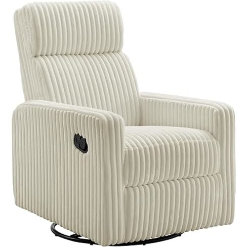 Oxford Baby Layton Glider/Recliner Nursery Chair, Corduroy Pearl White