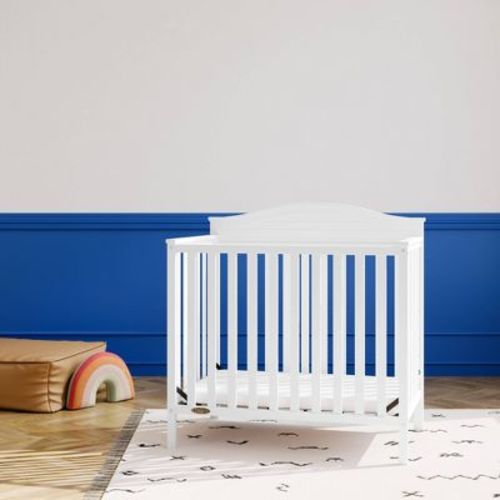 Graco Stella 4-in-1 Convertible Mini Crib with Mattress - White