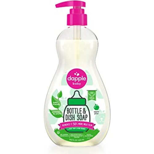 Dapple Baby Bottle Soap, Hypoallergenic Dish Soap for Baby Bottles, Powered by Plants, Apple Pear, 16.9 Fl Oz (Pack of 1)
