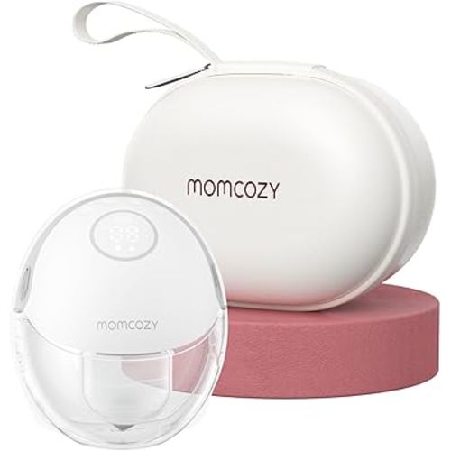 Momcozy Tire-lait mains libres style mobile | M6, tire-lait portable, rythme idéal pour plus de lait, bride double ajustement plus ajustée et discrète avec 3 modes et 9 niveaux, 24 mm (gris, 1 pièce)