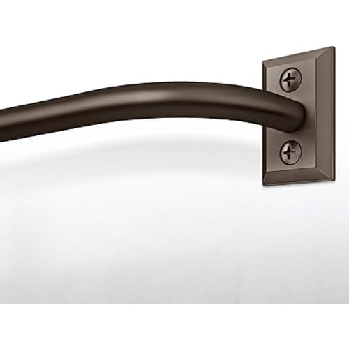 Hei!Dear Bronze Curtain Rod,Blackout Wrap Around Curtain Rods for Windows 66" to 120",5/8Inch Bedroom Curtain Rods,Adjustable Small Curtain Rod,Bronze Drapery Rods
