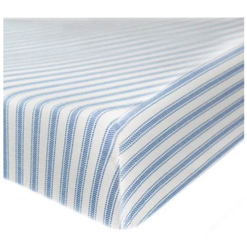 Organic Cotton Fitted Crib Sheet Blue Ticking Stripe | Honest Baby Clothing