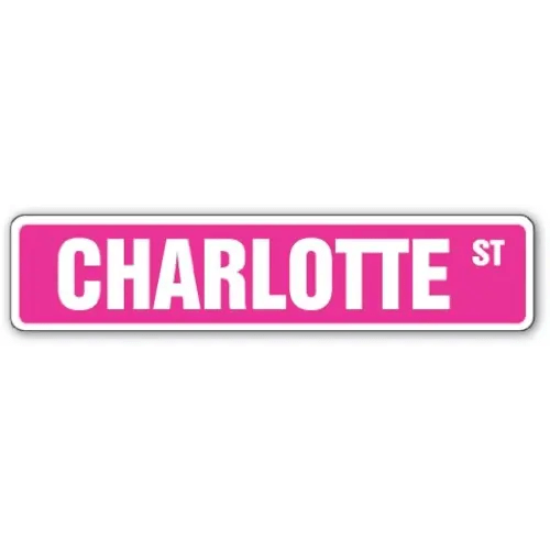 Charlotte Street Sign Childrens Name Room Sign | Indoor/Outdoor | 18" Wide