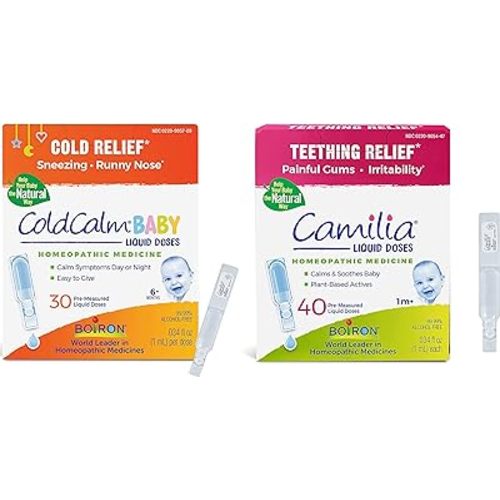 Boiron Camilia Liquid Drops 40 Count and ColdCalm Baby 30 Doses Pack