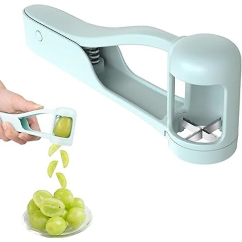 Grape Cutter For Toddlers, Grape Slicer for Baby Stainless Steel Blade Grape Cherry Tomato Strawberry Cutter Tools Into 4 Pieces for Vegetable Fruit Salad Cake Decoration