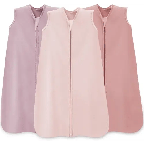 Baby Sleep Sack 0-6 Months,100% Cotton TOG 0.5 Wearable Blanket for Newborn and Infant, 3 Pack 2-Way Zipper Lightweight Sleeping Bags for Toddler