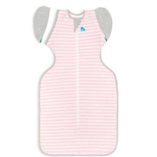 Love to Dream Swaddle Up Transition Bag, Medium (6-8.5kg), Ideal for 20-24°C, Patented Zip-Off Wings, Help Baby Transition from Being Swaddled to Arms-Free When Showing Signs of Rolling, Pink