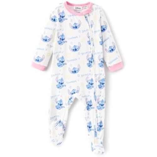 Disney Baby Boys Zip One-Piece Non-Slip Footie Romper for Newborn to Infant