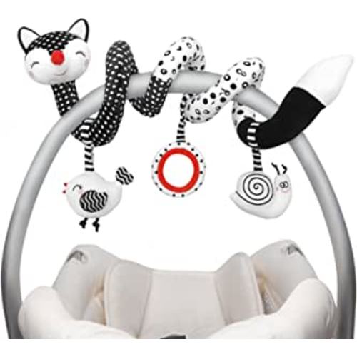 Amazon.com: Euyecety Baby Spiral Plush Toys, Black White Stroller Toy Stretch & Spiral Activity Toy Car Seat Toys, Hanging Rattle Toys for Crib Mobile, Newborn Sensory Toy Best Gift for 0 3 6 9 12 Months Baby-Fox : Toys & Games