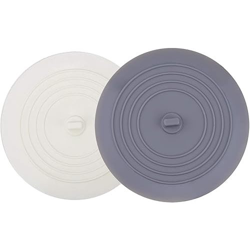 V-TOP Tub Stopper 2 Pack, 6 inches Large Silicone Drain Plug Flat Suction Cover for Bathroom