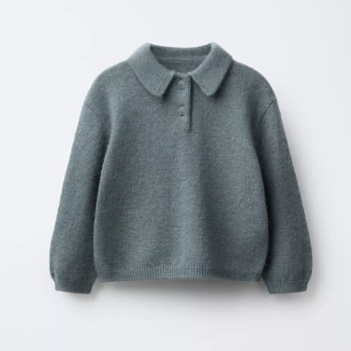 KNIT POLO SWEATER - Blue / Gray | ZARA United States