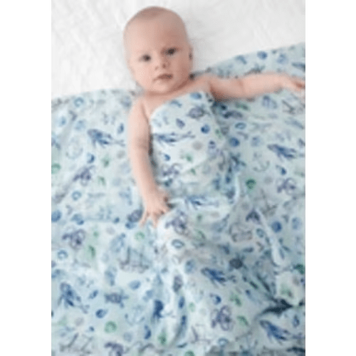 Sea Creatures Swaddle Blanket