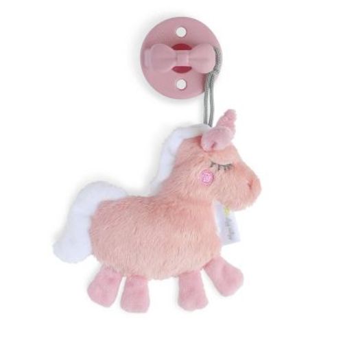 Itzy Ritzy Pacifier with Lovey Set - Silicone Paci with Detachable Stuffed Animal - Unicorn